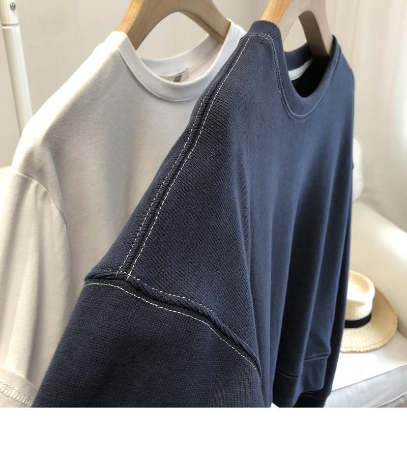 Short Round Neck Bright Line Sweater Women's Loose Pullover Leisure Long Sleeve