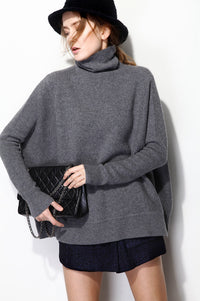 Turtleneck Loose Lazy Sweater Color Cardigan Knitted Bottoming Shirt