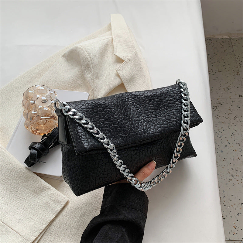 Chain Bag Female Texture One Shoulder Soft-faced Envelope