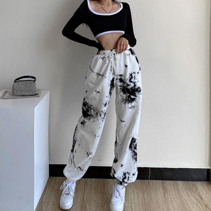 Women's Trendy All-match Tie-dye High-waist Slim Casual Pants