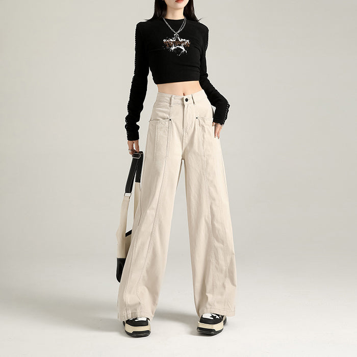 Personalized Street Style Loose Denim Trousers