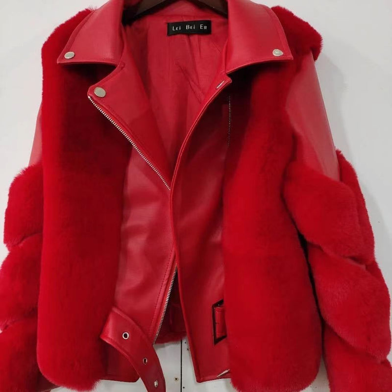 Women's Clothing Imitation Fur Women's Motorcycle Clothing Coat Autumn And Winter Young Coat