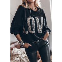 Fashionable Batwing Sleeve Sequined Sweater