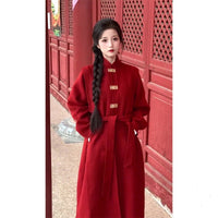 Marriage Red Woolen Coat Woman