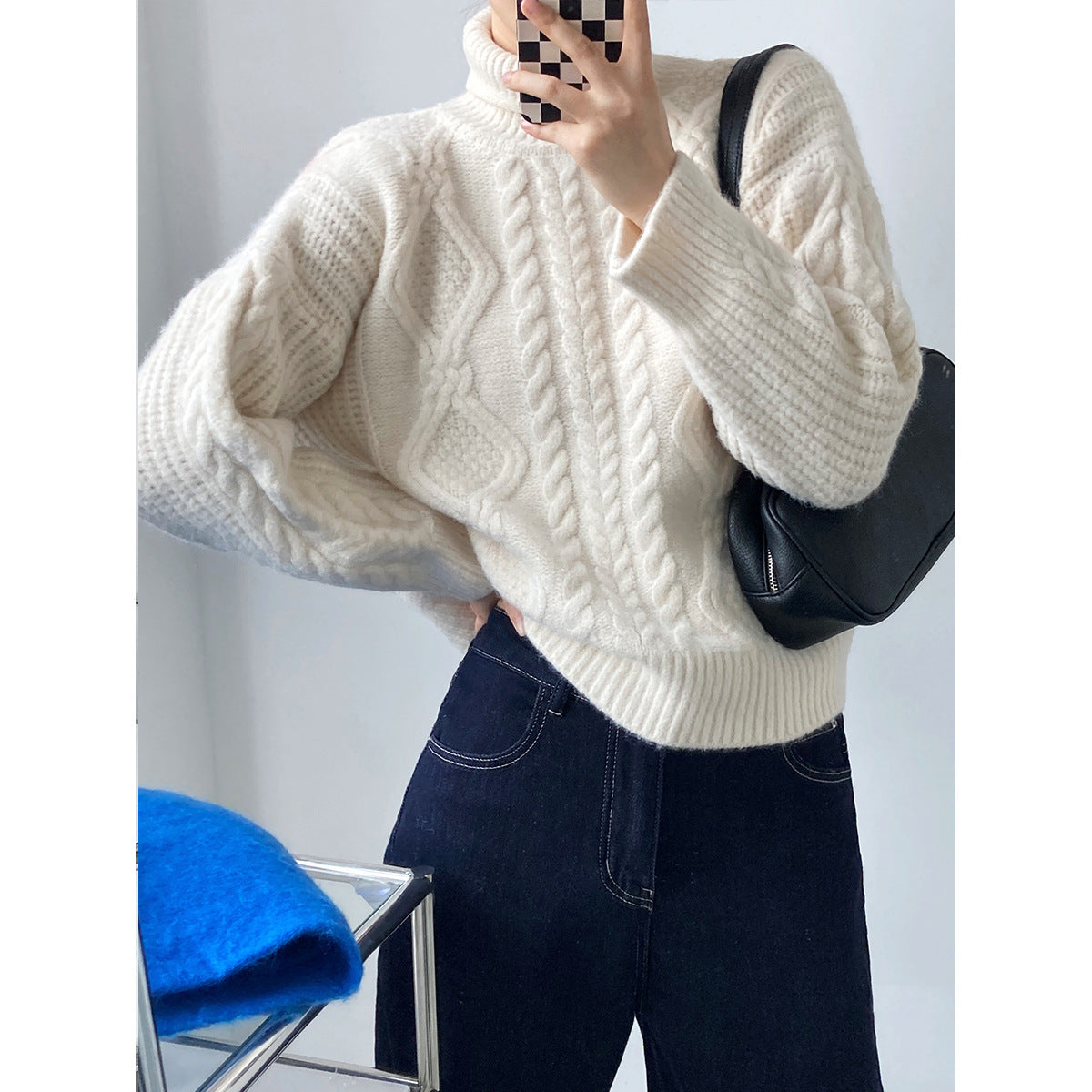 Women's Simple Thick Outer Wear Turtleneck Sweater