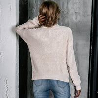 Hollow-out Solid Color Knitted Top