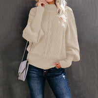 New Style Medium Neck Sweater Women's Loose Long Sleeve Knitting