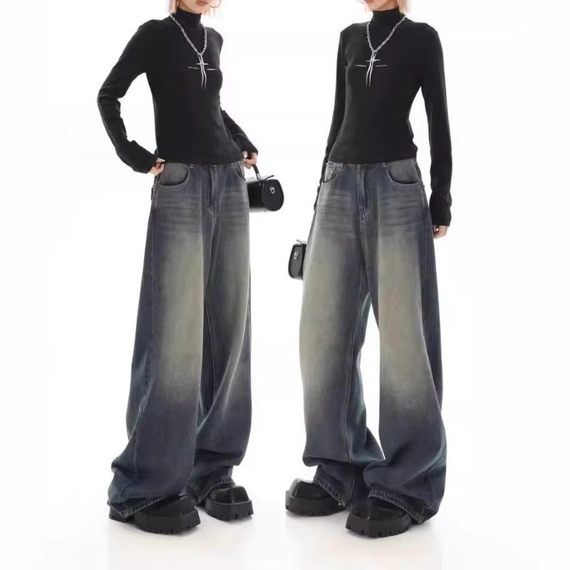 Loose Slimming And Wide Leg Straight Pants