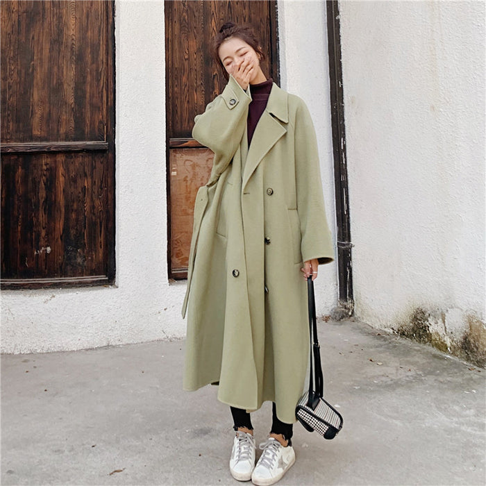 Temperament Is Popular Gentle Small Wild Coat Retro Thick Woolen Coat