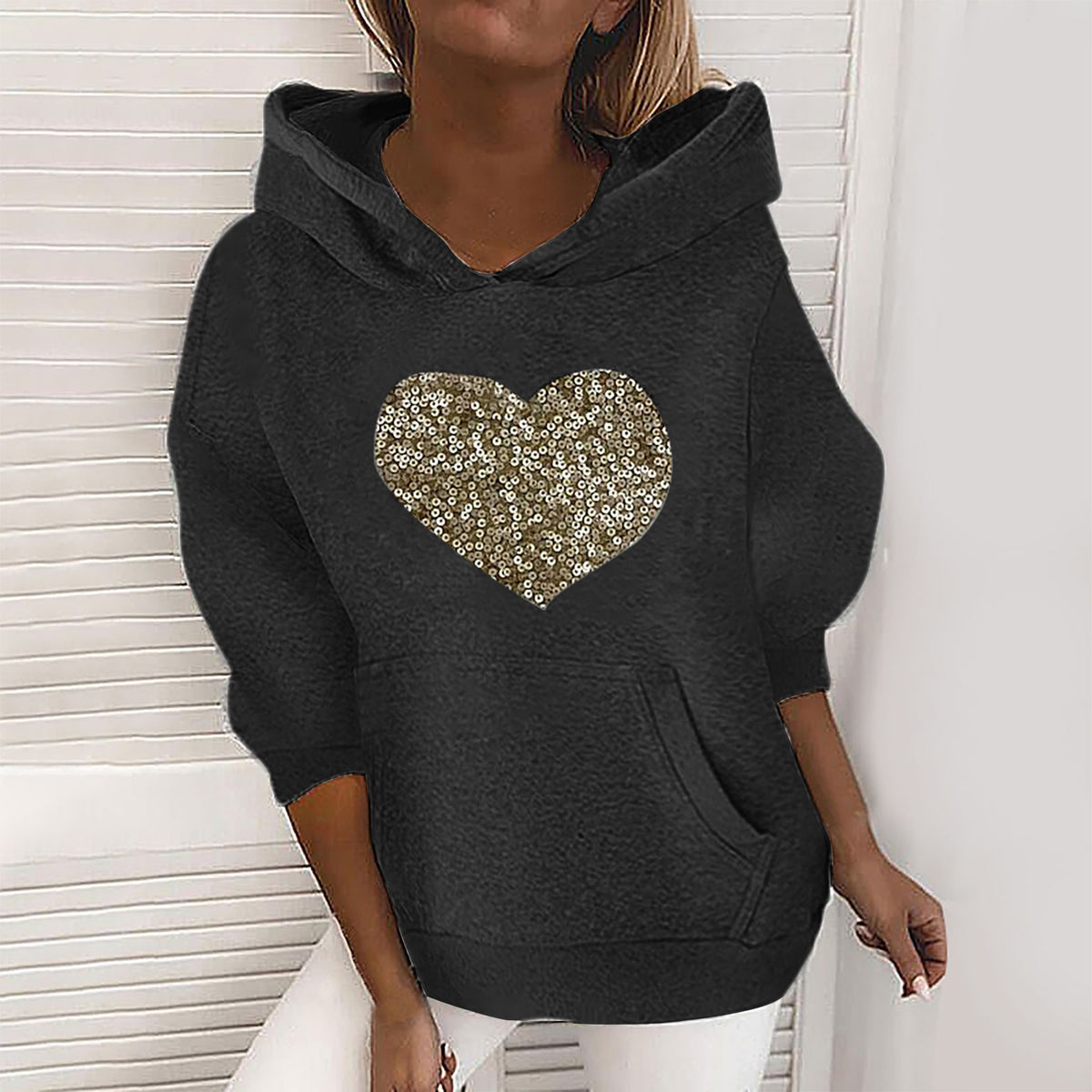 Loving Sequins Round Neck Sweater