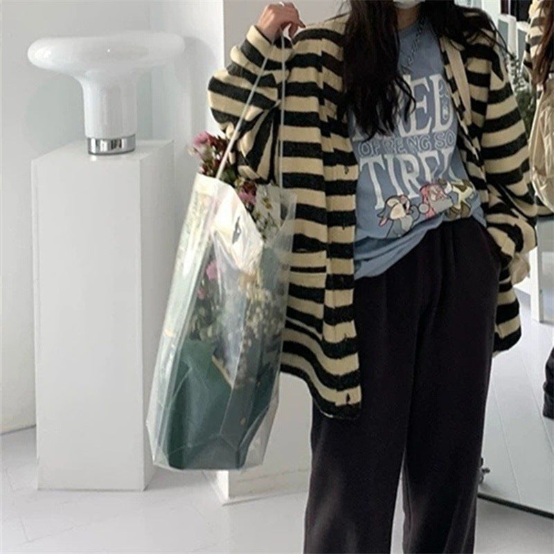 Striped Fashion Knitted Cardigan Jacket