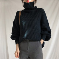 High Neck Sweater Coat Is Fashionable Loose And Versatile