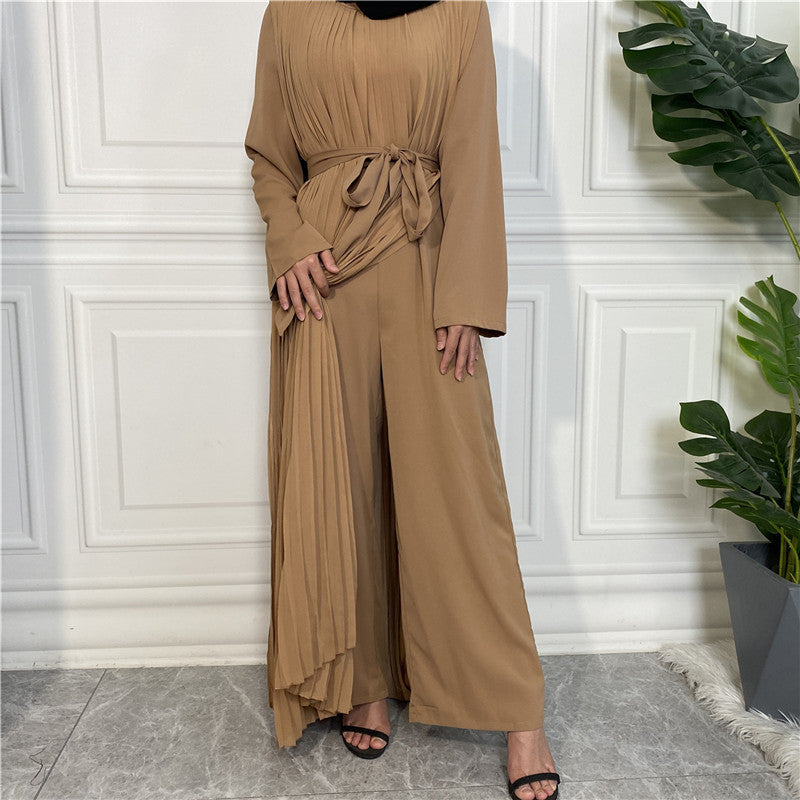 Fashionable Pleated Wide-leg Jumpsuit