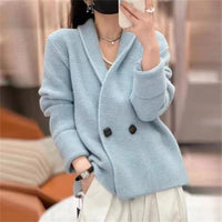 Solid Color Loose And Simple Knitwear Lazy Style Top Women