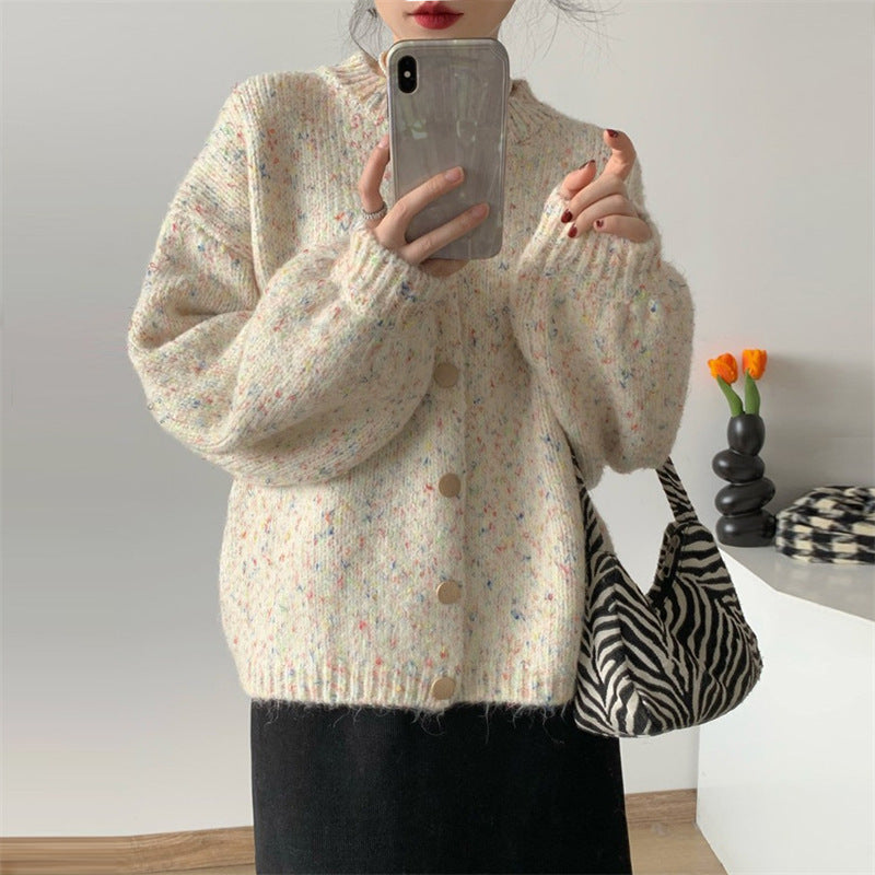 Women's Mixed Color Yarn Sweater