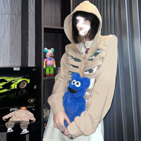 Trendy Skull Series Top Idle Style Hooded Long Sleeve Sweater