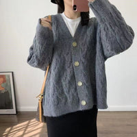 New Solid Color Sweater Loose Sweet Knitted Cardigan Women's Coat