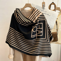 Two-color Cashmere Thickened Scarf Air Conditioner Shawl