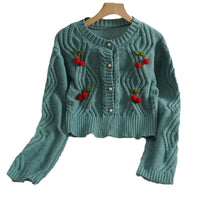 Coat Women's Sweet Loose Short Cable-knit Sweater Cardigan