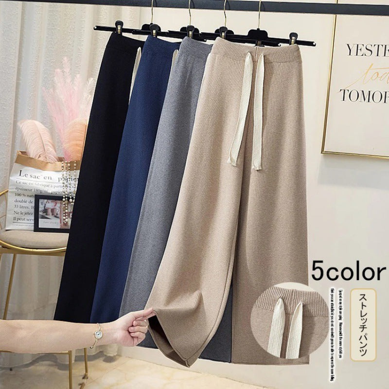 Women's Casual Knitted Wide-leg Pants