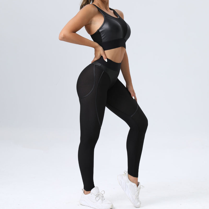 Skinny Yoga Pants Patchwork Sexy Sports Hip-lifting Trousers Fitness