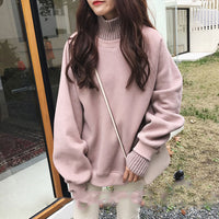 Fashion Simple Solid Color Turtleneck Thickened Sweater