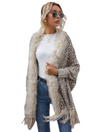 Fur Collar Cardigan Shawl Knitted Jacket