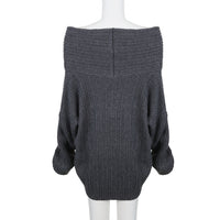 Off-neck Loose Woolen Top Hot Girl Retro Easy Matching Sweater