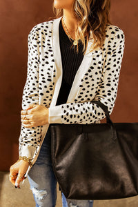 Cardigan Dotted Knitted Tup Cardigan Long Sleeve Coat