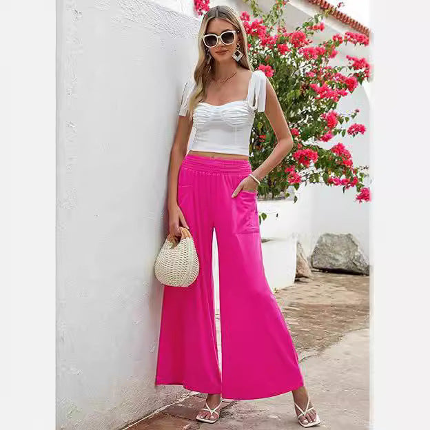 High Waist Wide Leg Pants Sports Pants Loose Hip Lifting Women