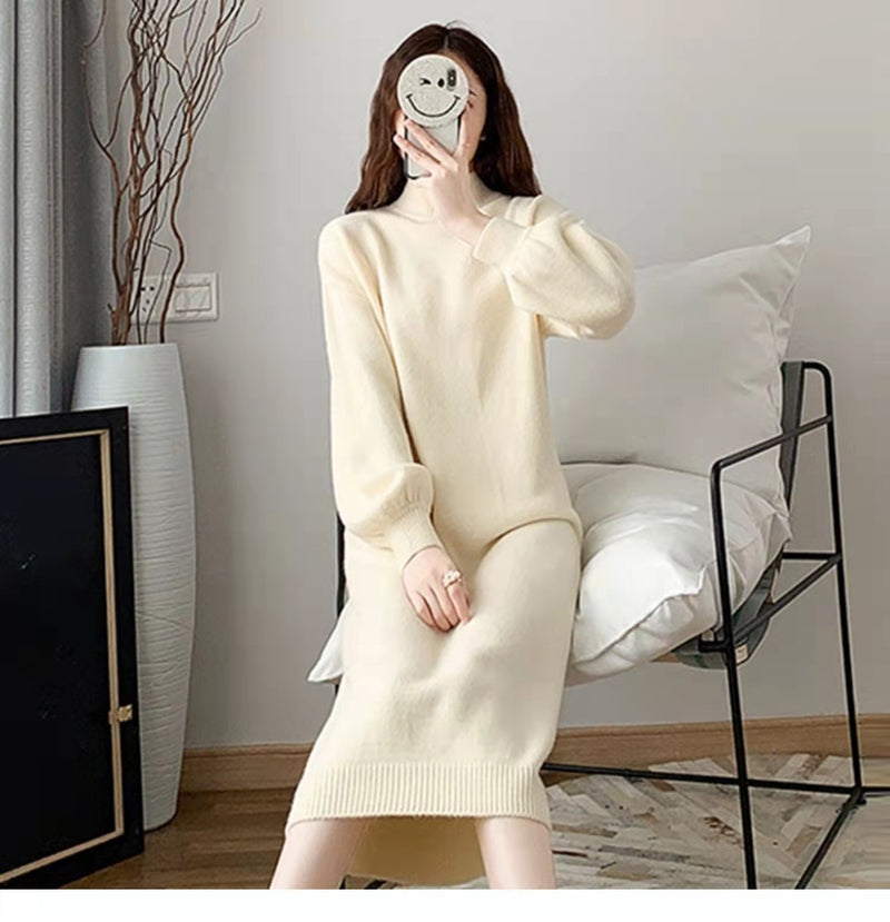 Knitted Dress Sweater Polyester Women's Temperament