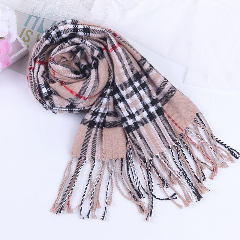 Autumn And Winter British Style Plaid Scarf Winter