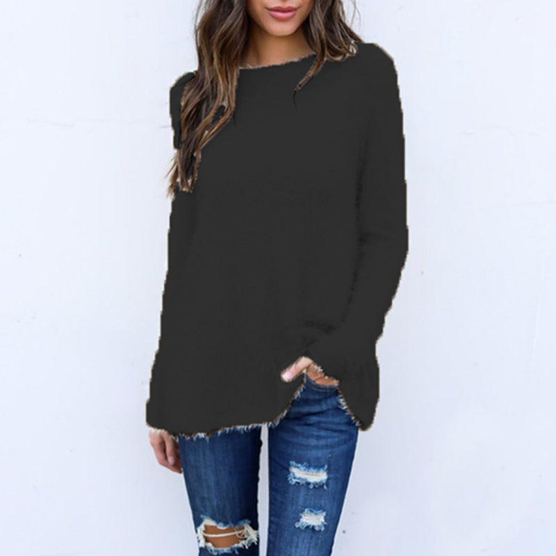 Women's Fashion Solid Color Long Sleeve Loose