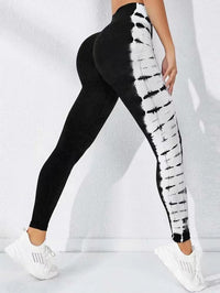 Tie-dye Seamless Yoga Pants Quick-drying Tight Belly Trimming Fitness Pants High Waist Hip Lift