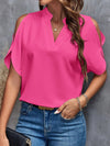 V-neck Graceful And Fashionable Off-the-shoulder Sleeves Women's Top