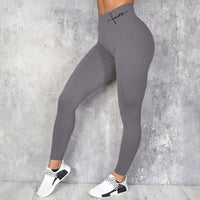 Waist Letter Printed Leggings Hip Lifting Stretch