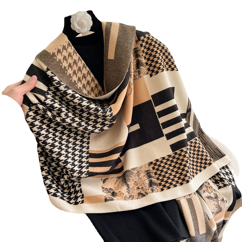 Women's Versatile Double-sided Warm Scarf Shawl