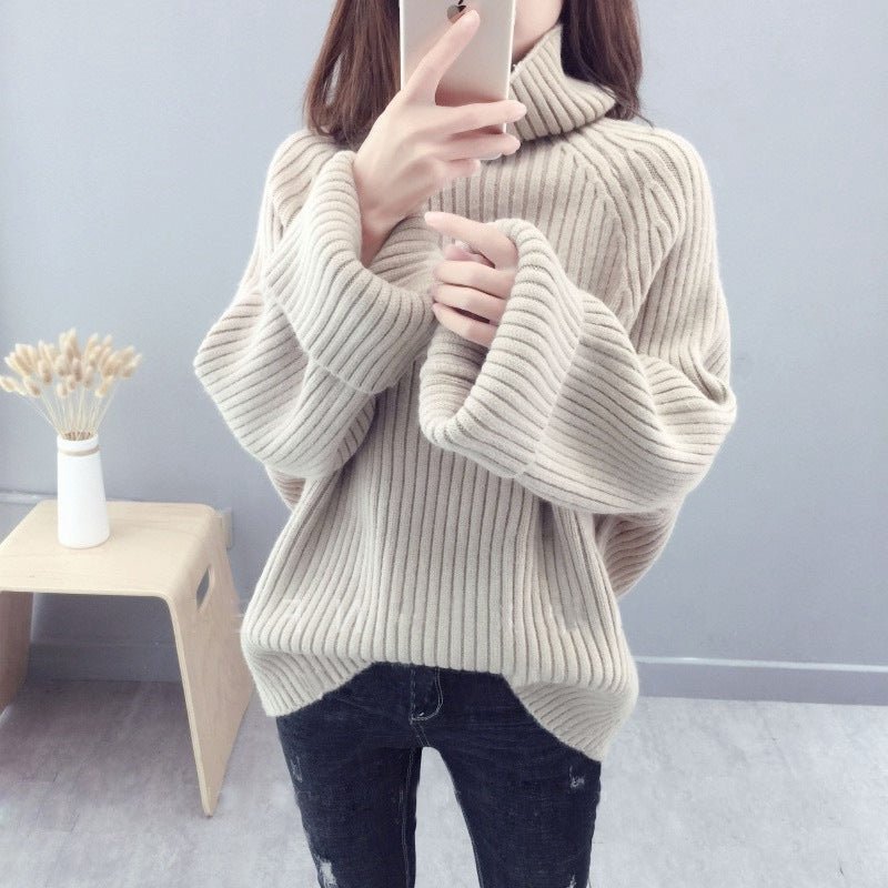 Turtleneck Sweater Women's Set Loose And Thick