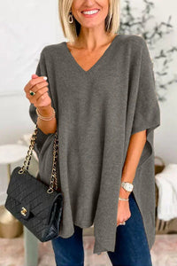 Cloak Cover V-neck Loose Sweater Top