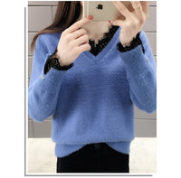 Fashion All-match Ladies Mink Fleece Sweater