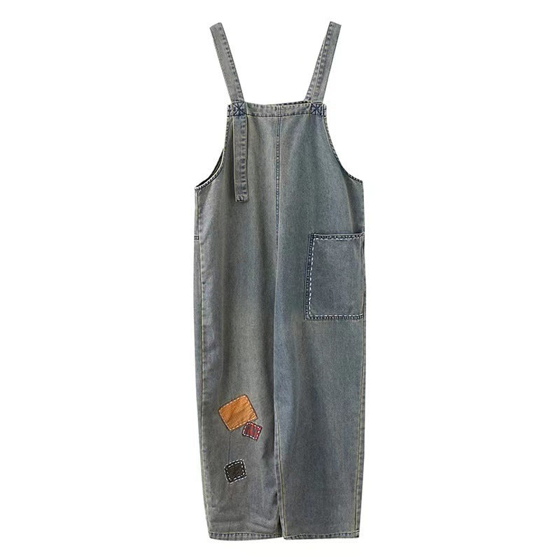 Casual Large Size Denim Overalls Korean Version Of The New