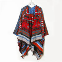 Outer Sunscreen Hooded Scarf Red Chinese Style Knitted Coat