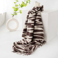 Artificial Cashmere Scarf Fashion Deep Coffee Animal Pattern Thickening