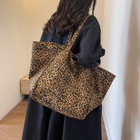 Large Capacity Leopard Print Canvas Tote Bag