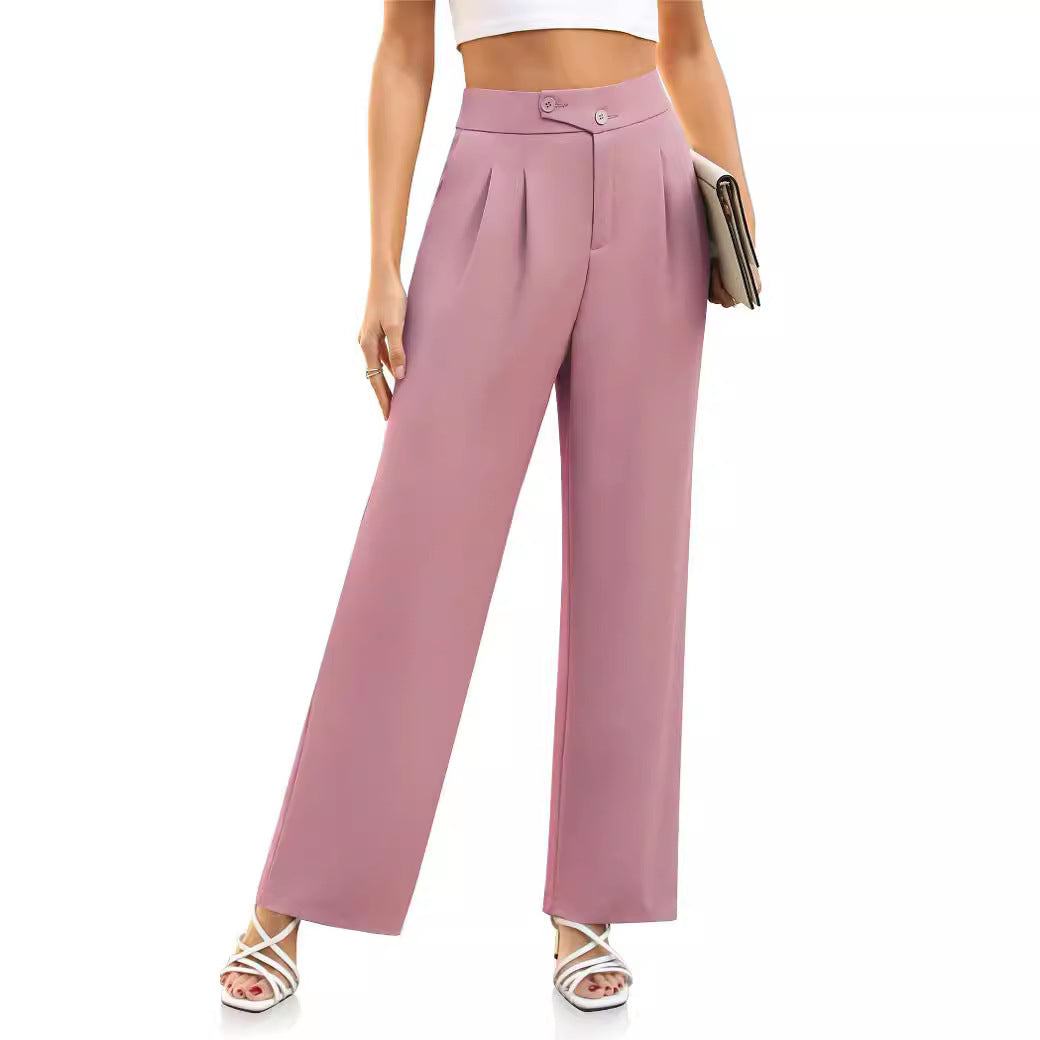 Women's High Waist Work Business Casual Trousers With Pockets