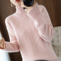 New Style High Neck Ladies Cashmere Sweater Fashion Loose