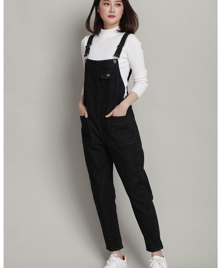 Oversized Jeans Women's Spring And Autumn New Slim-fit Suspender Pants