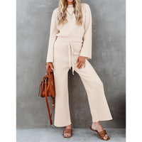 Autumn And Winter New Fashion All-match Round Neck Top Loose Casual Trousers