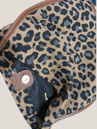 Fashion Leopard Print Canvas Single Shoulder Bag Net