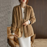 Women's Leisure Simple Mink Fur Coat